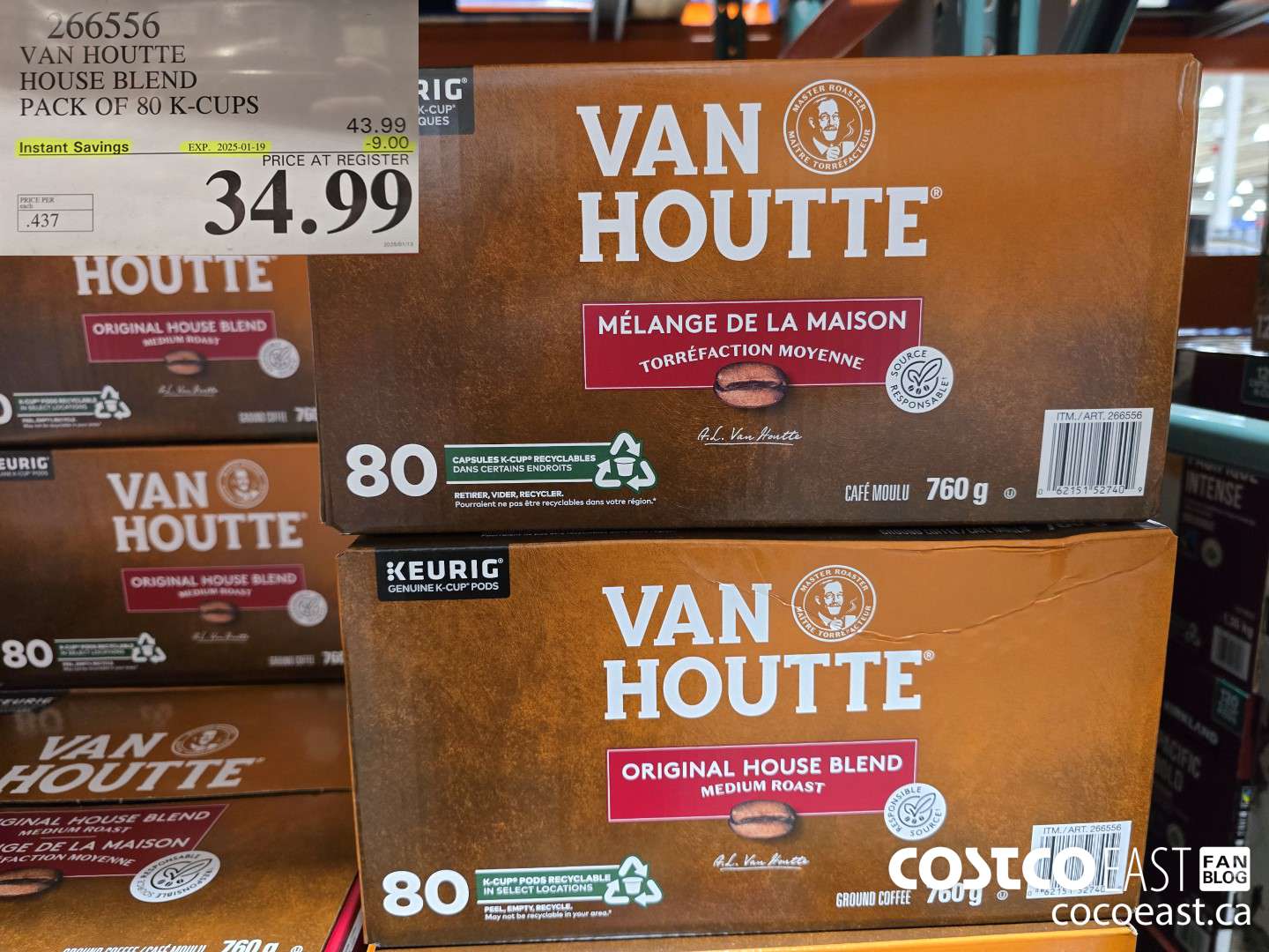 266556 VAN HOUTTE HOUSE BLEND PACK OF 80 K-CUPS ($9.00 INSTANT SAVINGS EXPIRES ON 2025-01-19) $34.99