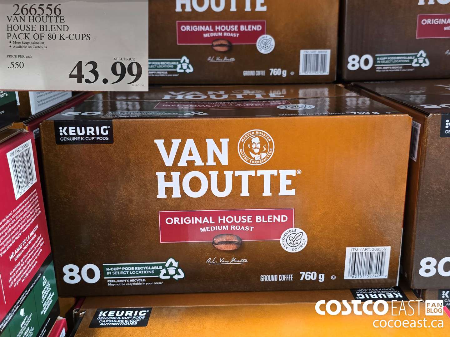266556 VAN HOUTTE HOUSE BLEND PACK OF 80 K-CUPS $43.99