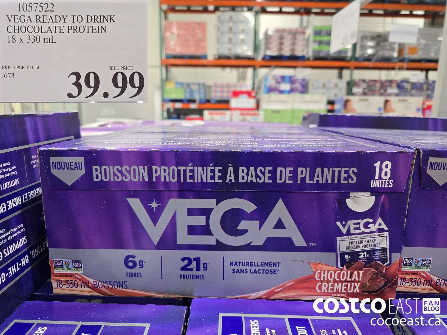 1057522 VEGA READY TO DRINK CHOCOLATE PROTEIN 18 x 330 mL $39.99