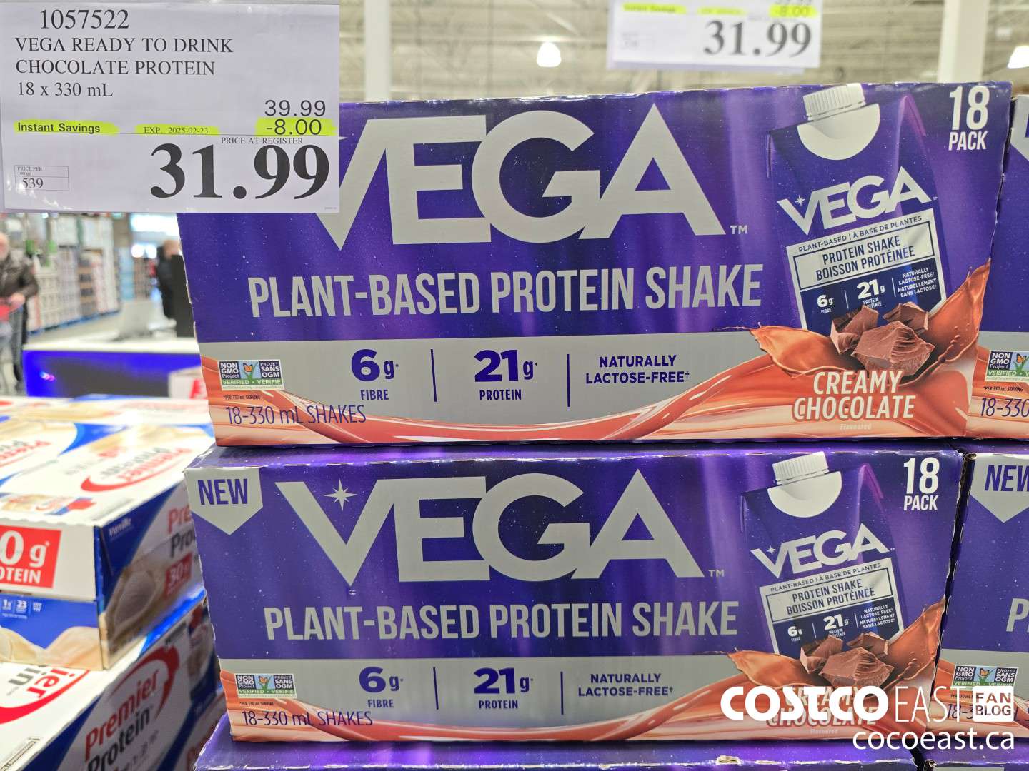 1057522 VEGA READY TO DRINK CHOCOLATE PROTEIN 18 x 330 mL ($8.00 INSTANT SAVINGS EXPIRES ON 2025-02-23) $31.99