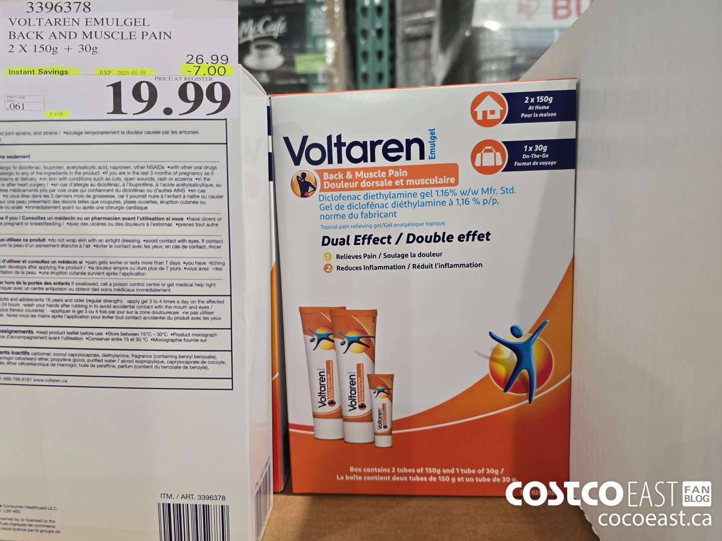 3396378 VOLTAREN EMUGEL BACK AND MUSCLE PAIN 2 X 150G + 30G ($7.00 INSTANT SAVINGS EXPIRES ON 2025-01-19) $19.99