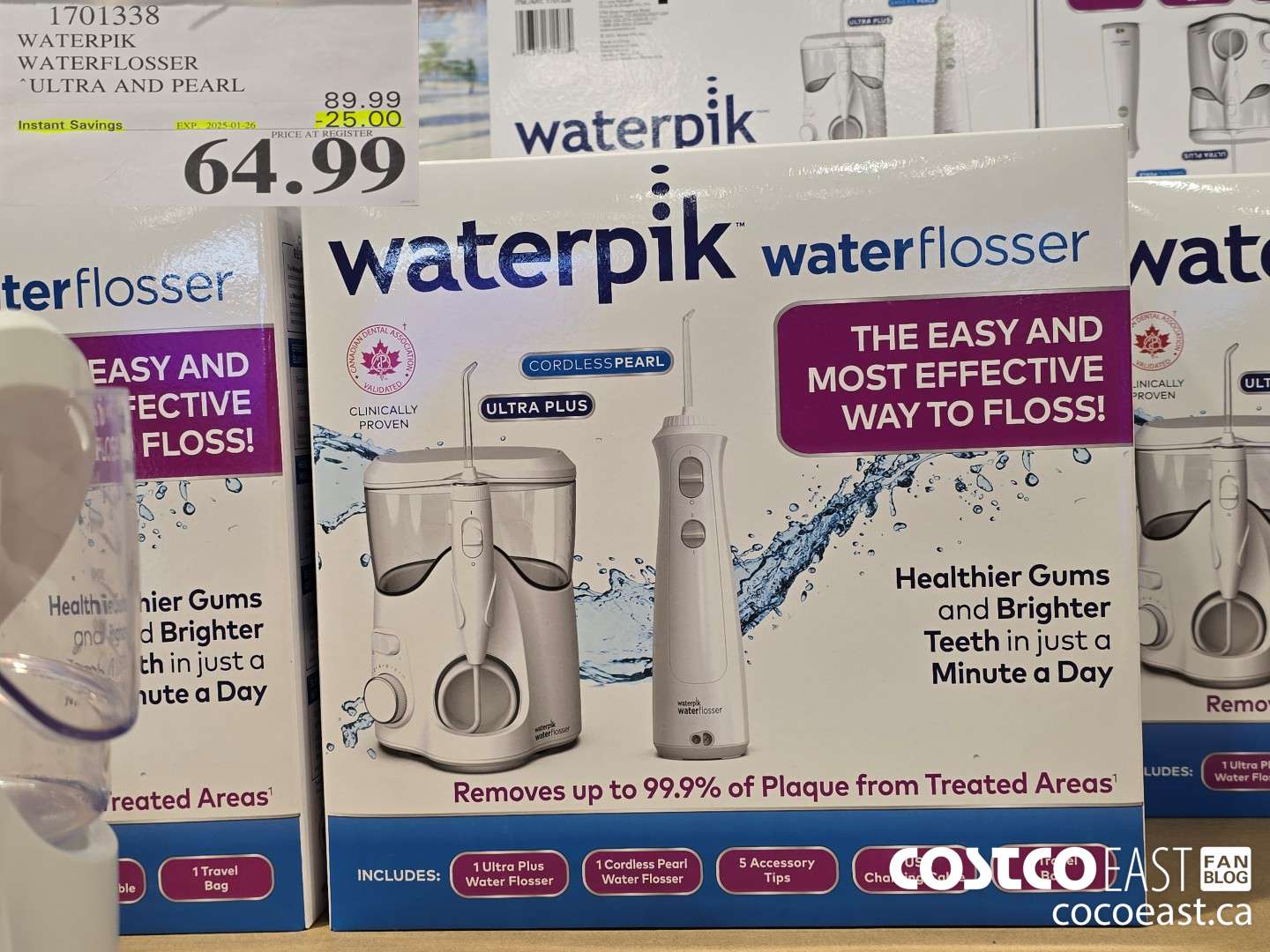 1701338 WATERPIK WATERFLOSSER ULTRA AND PEARL ($25.00 INSTANT SAVINGS EXPIRES ON 2025-01-26) $64.99