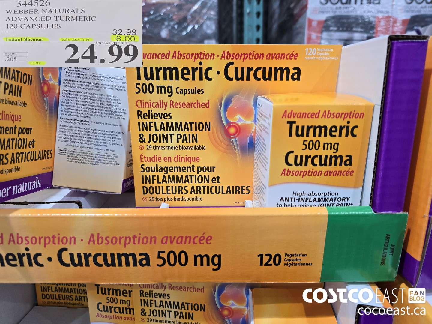 344526 WEBBER NATURALS ADVANCED TURMERIC 120 CAPSULES ($8.00 INSTANT SAVINGS EXPIRES ON 2025-01-19) $24.99
