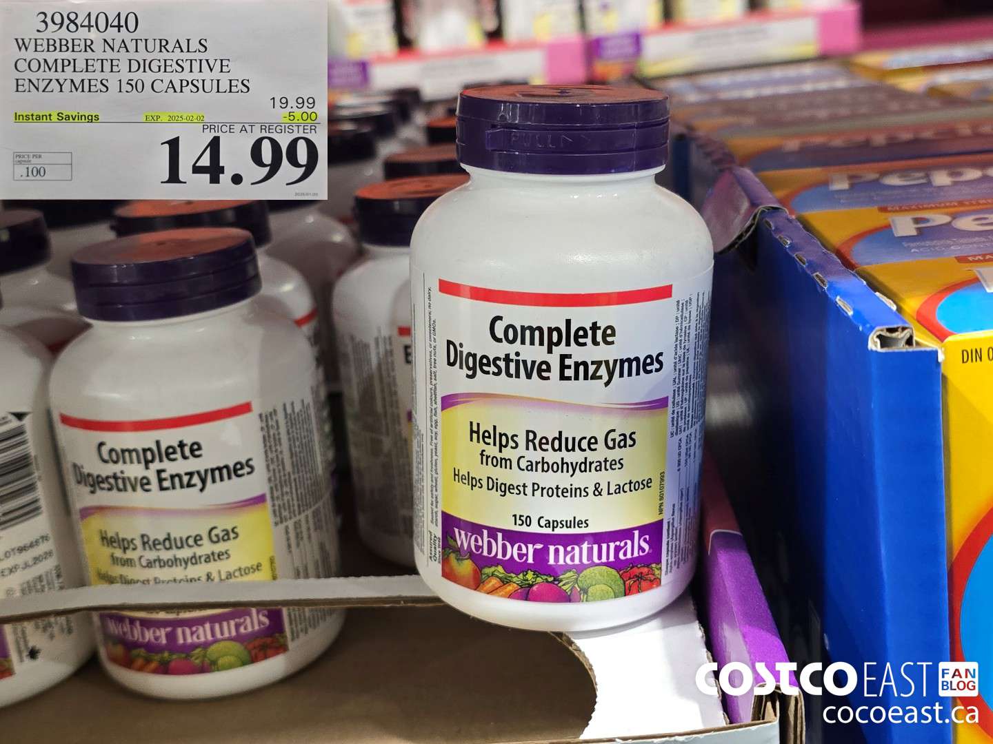 3984040 WEBBER NATURALS COMPLETE DIGESTIVE ENZYMES 150 CAPSULES ($5.00 INSTANT SAVINGS EXPIRES ON 2025-02-02) $14.99