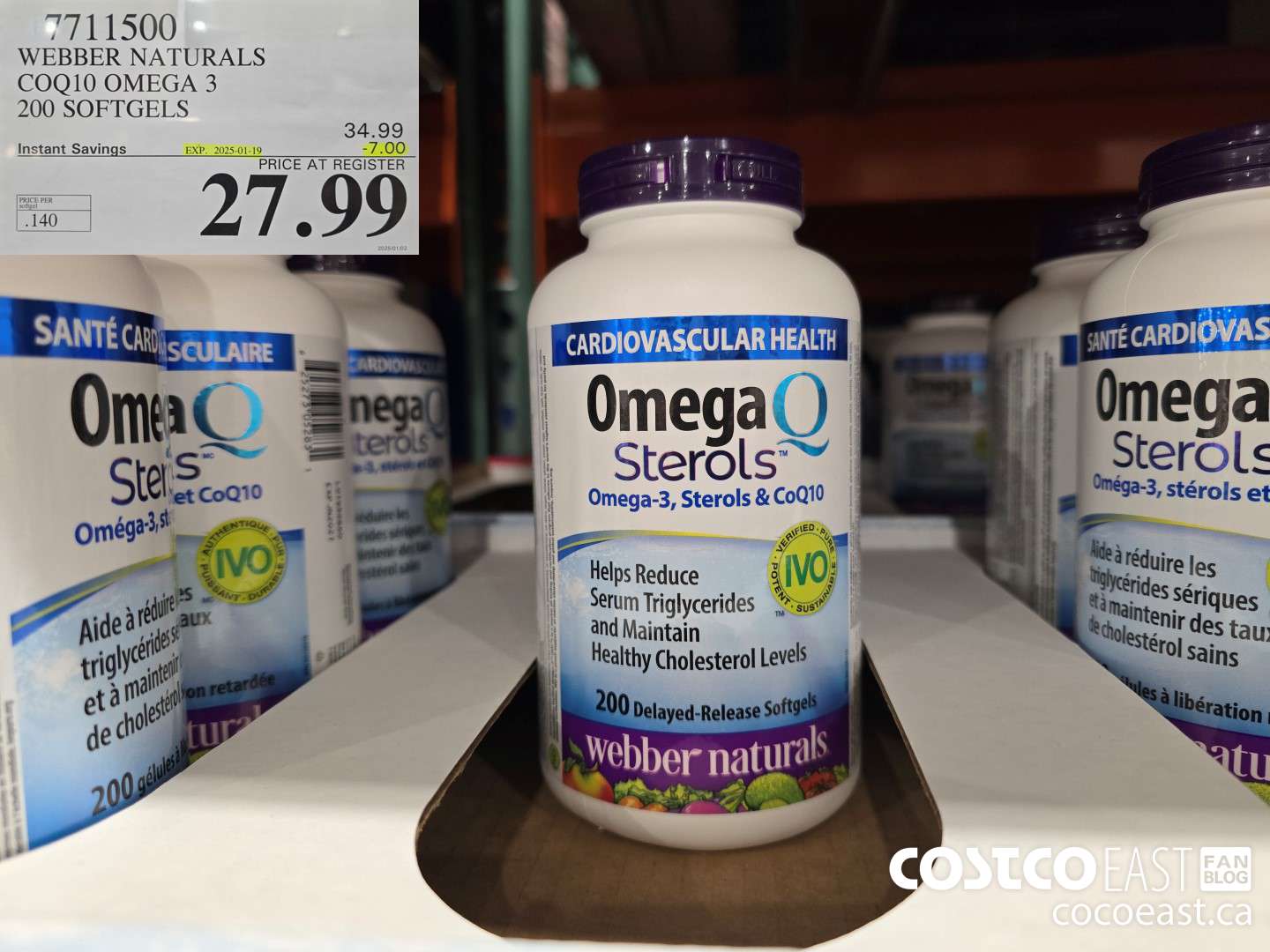 7711500 WEBBER NATURALS COQ10 OMEGA 3 200 SOFTGELS ($7.00 INSTANT SAVINGS EXPIRES ON 2025-01-19) $27.99