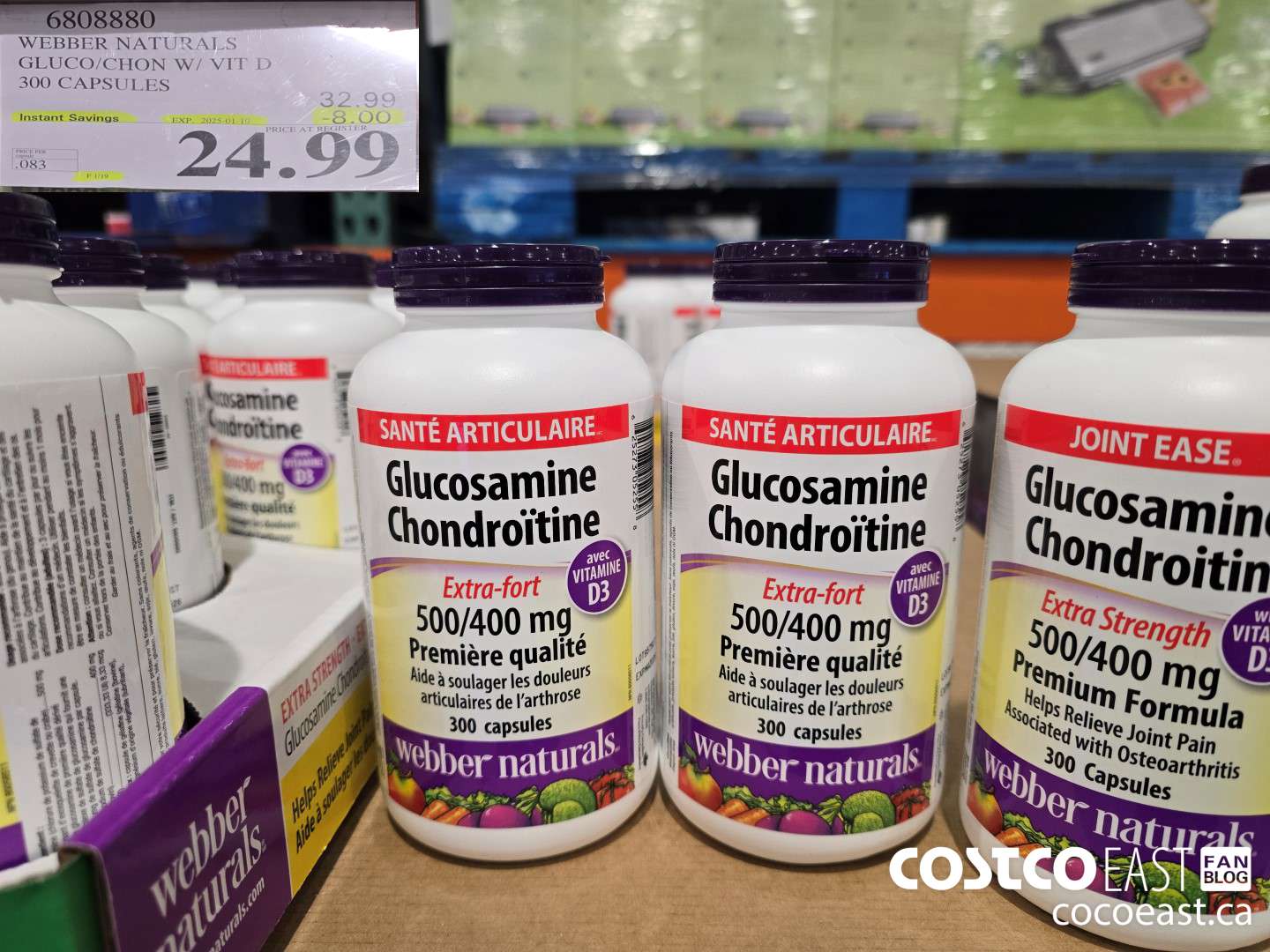 6808880 WEBBER NATURALS GLUCO/CHON 500/400 MG W/ VIT D 300 CAPSULES ($8.00 INSTANT SAVINGS EXPIRES ON 2025-01-19) $24.99