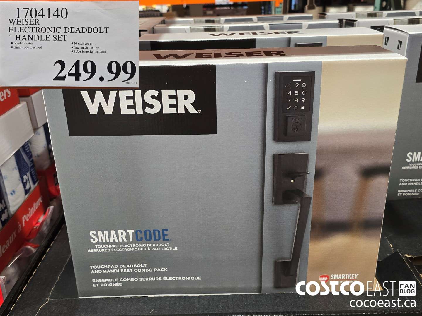 1704140 WEISER ELECTRONIC DEADBOLT HANDLE SET $249.99