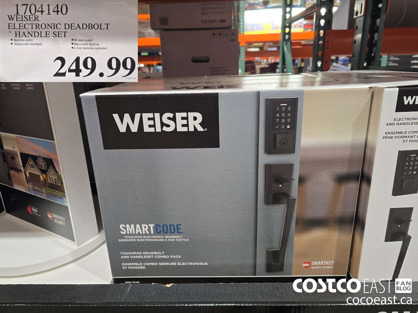 1704140 WEISER ELECTRONIC DEADBOLT HANDLE SET $249.99