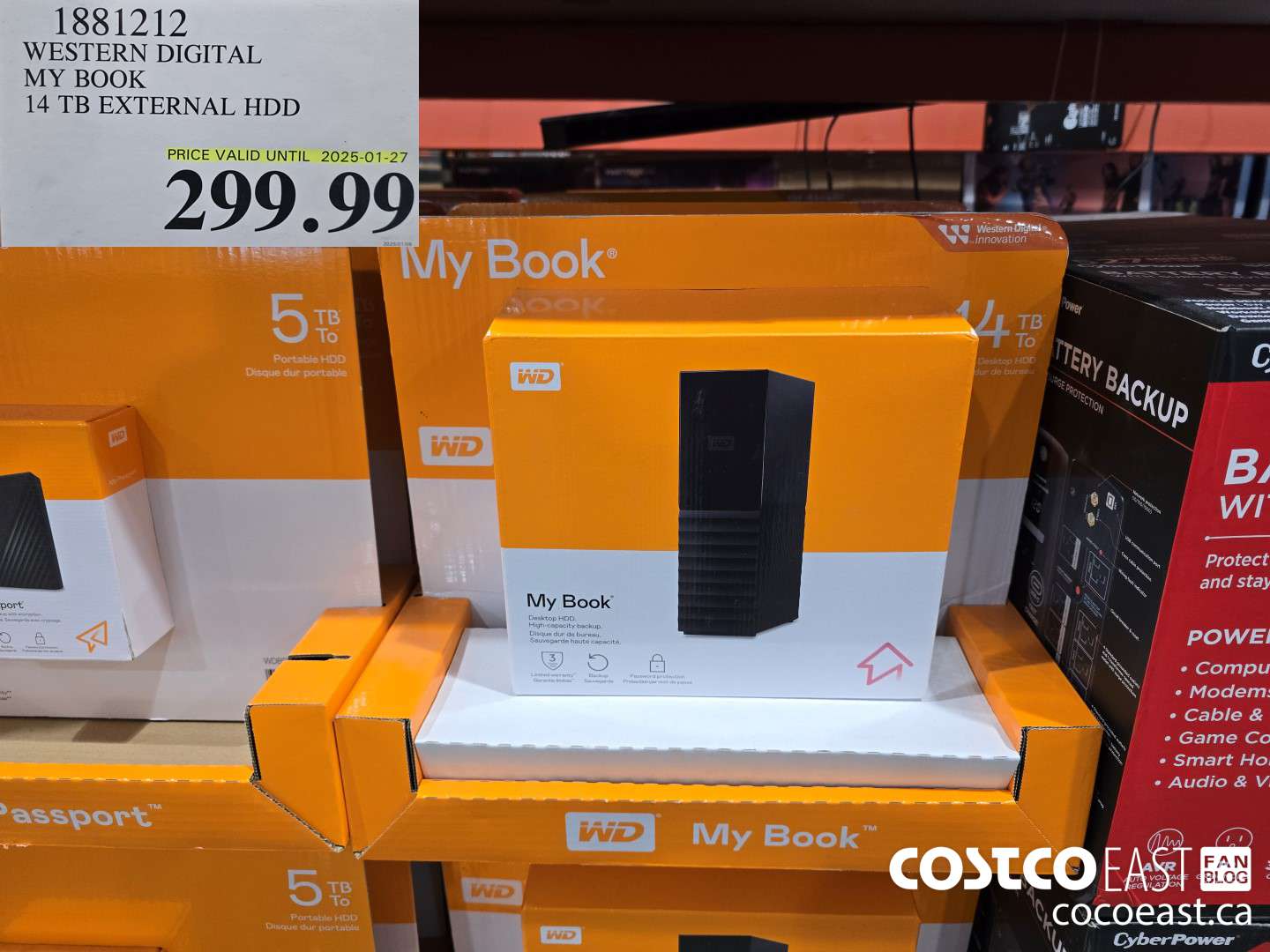 1881212 WESTERN DIGITAL MY BOOK 14TB HARD DRIVE $299.99