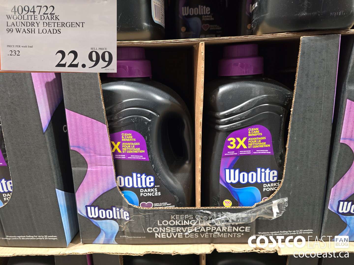 4094722 WOOLITE DARK LAUNDRY DETERGENT 99 wash loads $22.99