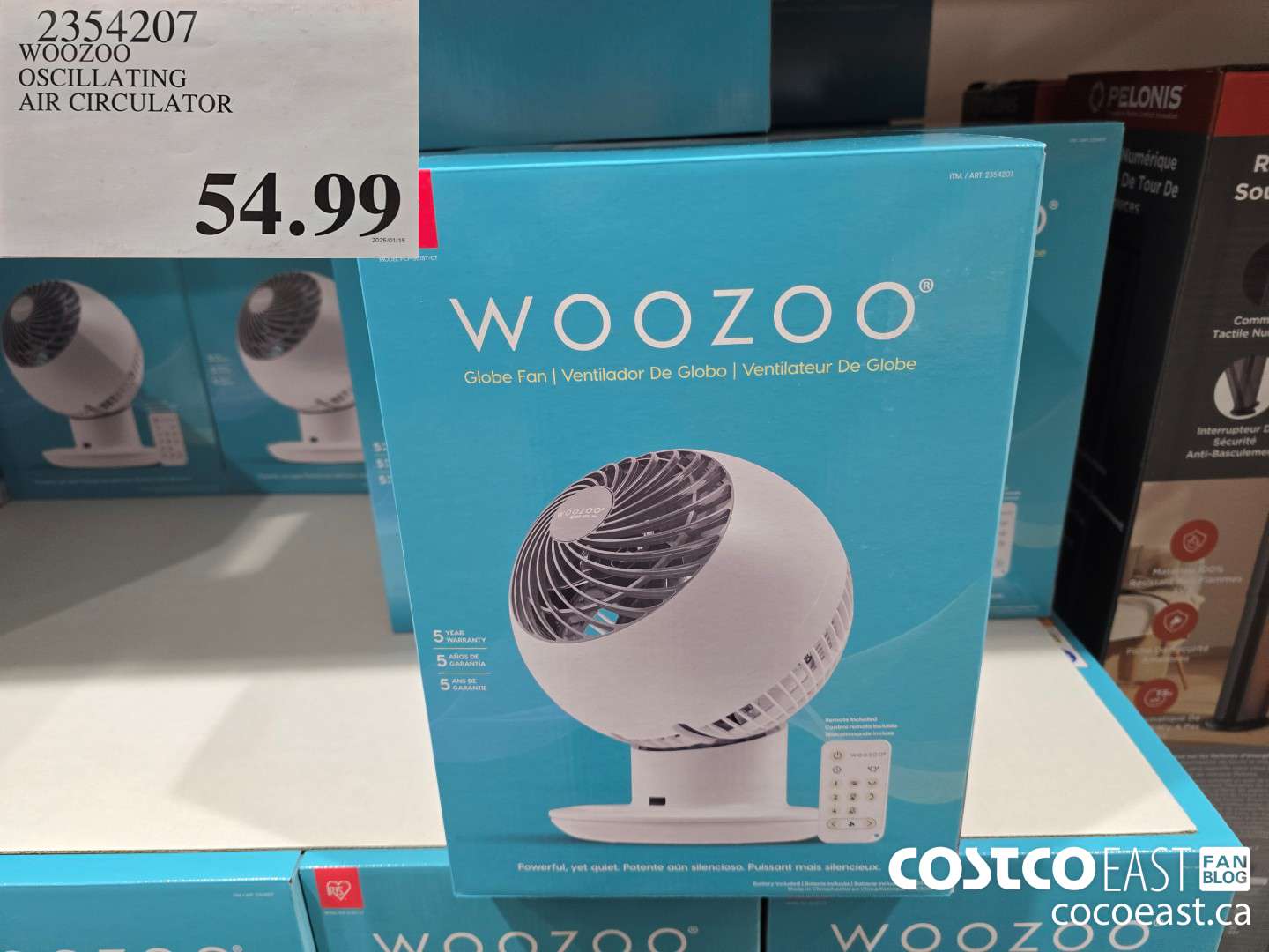 2354207 WOOZOO OSCILLATING AIR CIRCULATOR $54.99