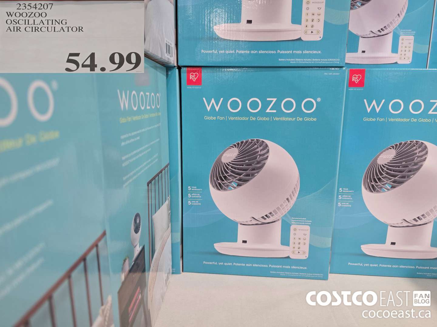2354207 WOOZOO OSCILLATING AIR CIRCULATOR $54.99