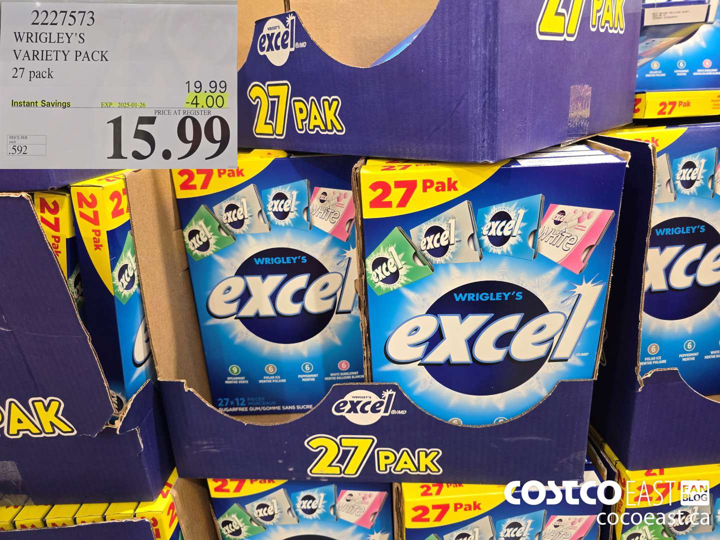 2227573 WRIGLEY'S VARIETY PACK 27 PACK ($4.00 INSTANT SAVINGS EXPIRES ON 2025-01-26) $15.99