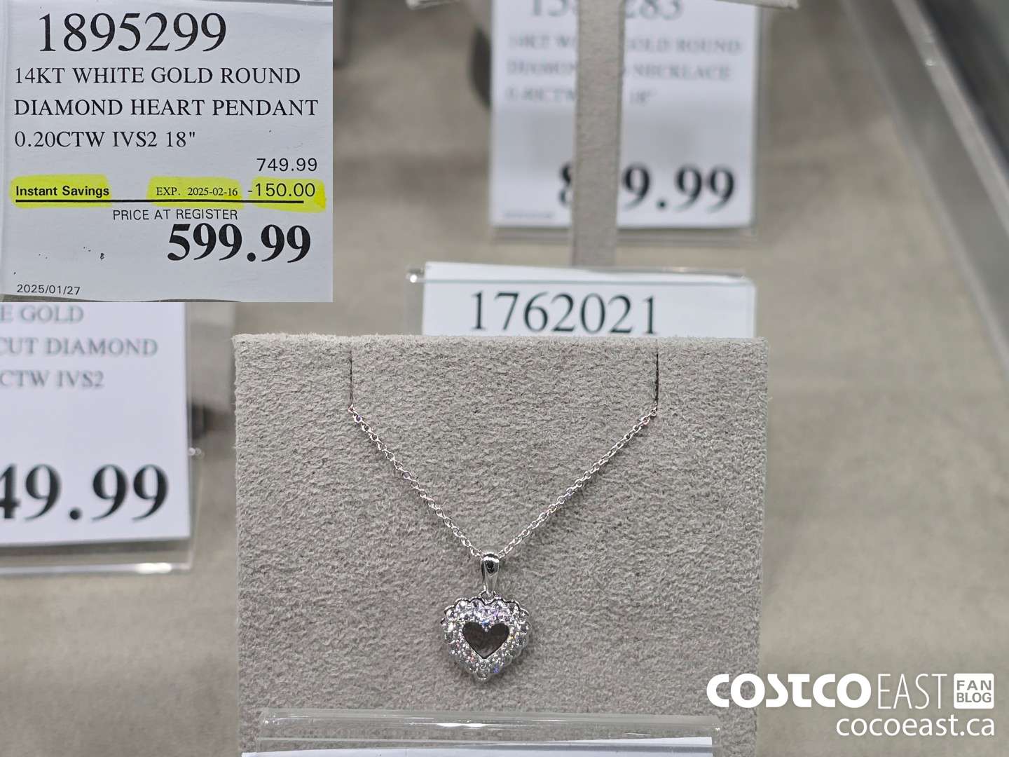 1895299 14KT WHITE GOLD ROUND DIAMOND HEART PENDANT 0.20CTW IVS2 18