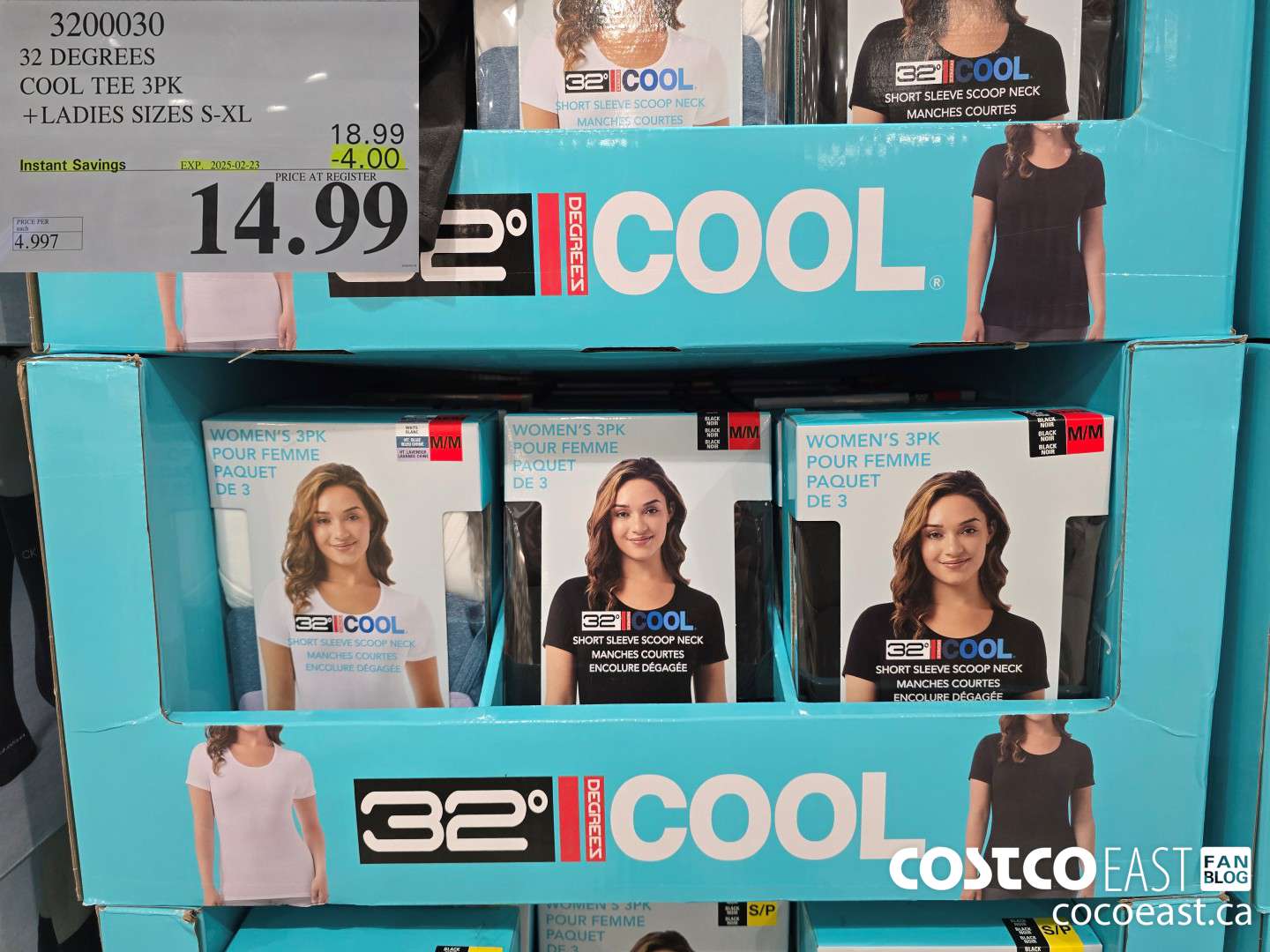 3200030 32 DEGREES COOL TEE 3PK LADIES SIZES S-XL ($4.00 INSTANT SAVINGS EXPIRES ON 2025-02-23) $14.99