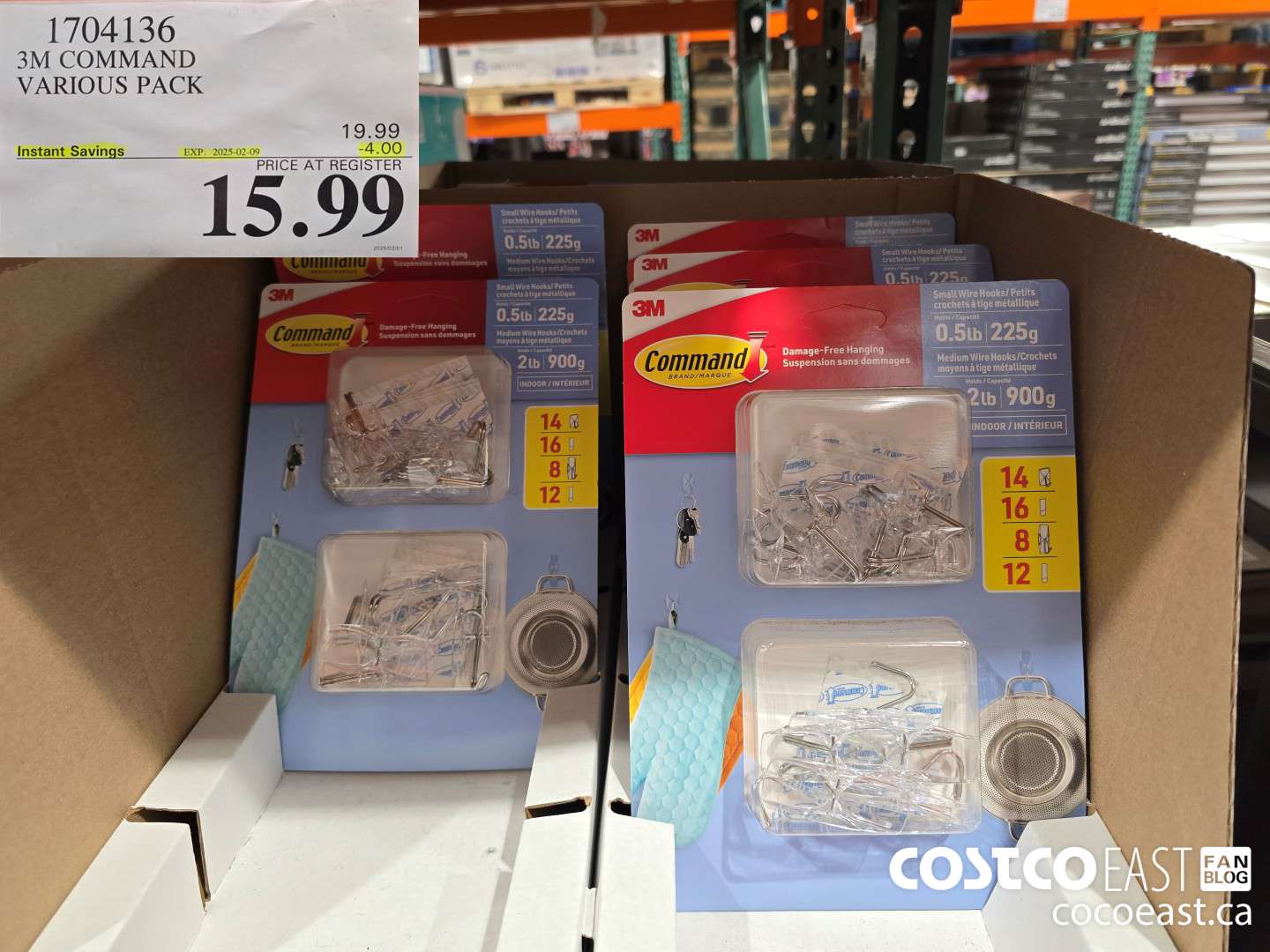 1704136 3M COMMAND VARIOUS PACK ($4.00 INSTANT SAVINGS EXPIRES ON 2025-02-09) $15.99