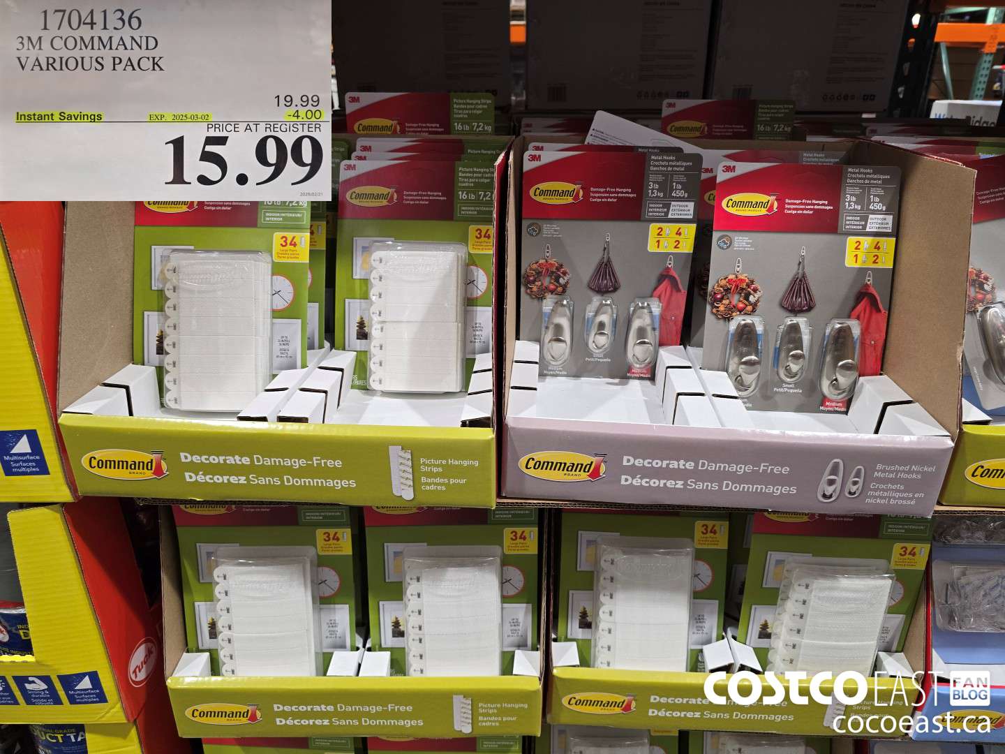 1704136 3M COMMAND VARIOUS PACK ($4.00 INSTANT SAVINGS EXPIRES ON 2025-03-02) $15.99