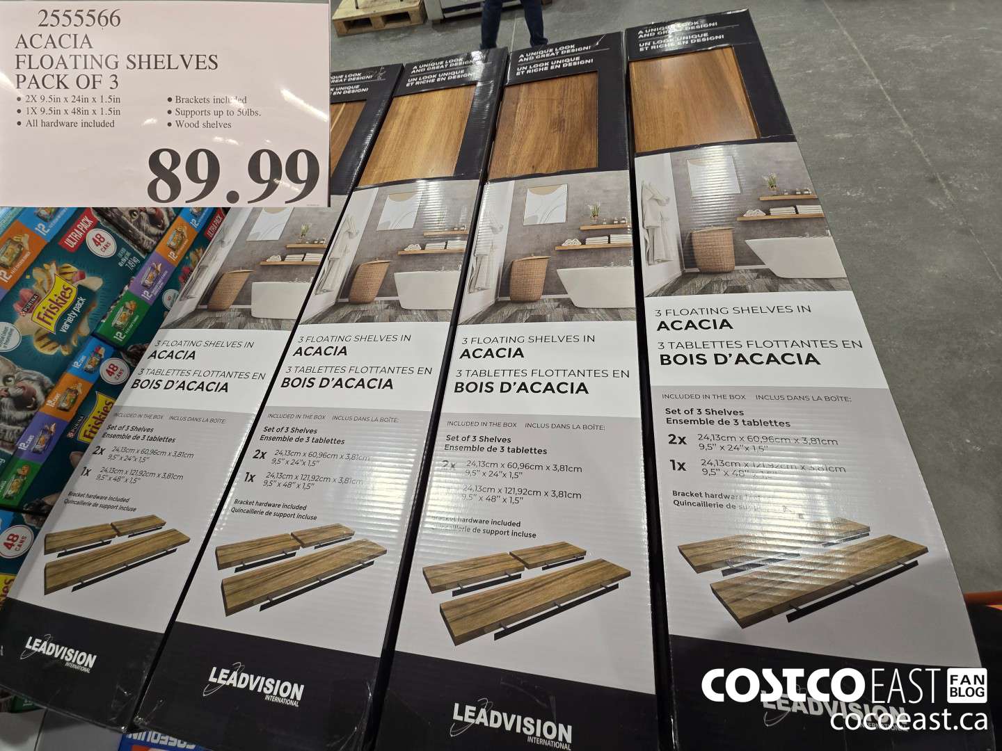 2555566 ACACIA FLOATING SHELVES PACK OF 3 $89.99