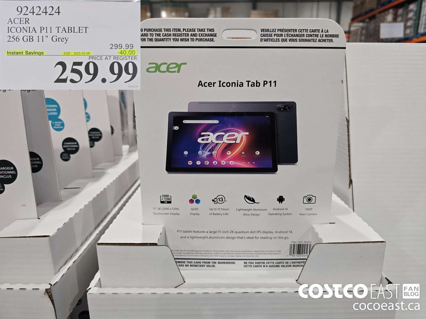 9242424 ACER ICONIA p11 TABLET 256GB 11
