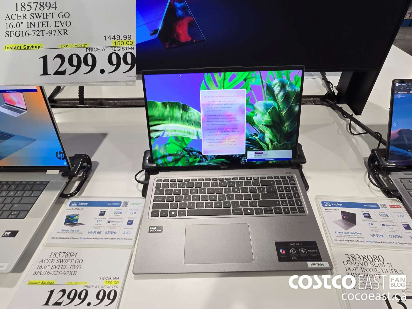 1857894 ACER SWIFT GO 16-IN INTEL EVO LAPTOP SFG16- 72T-97XR ($150.00 INSTANT SAVINGS EXPIRES ON 2025-02-27) $1299.99