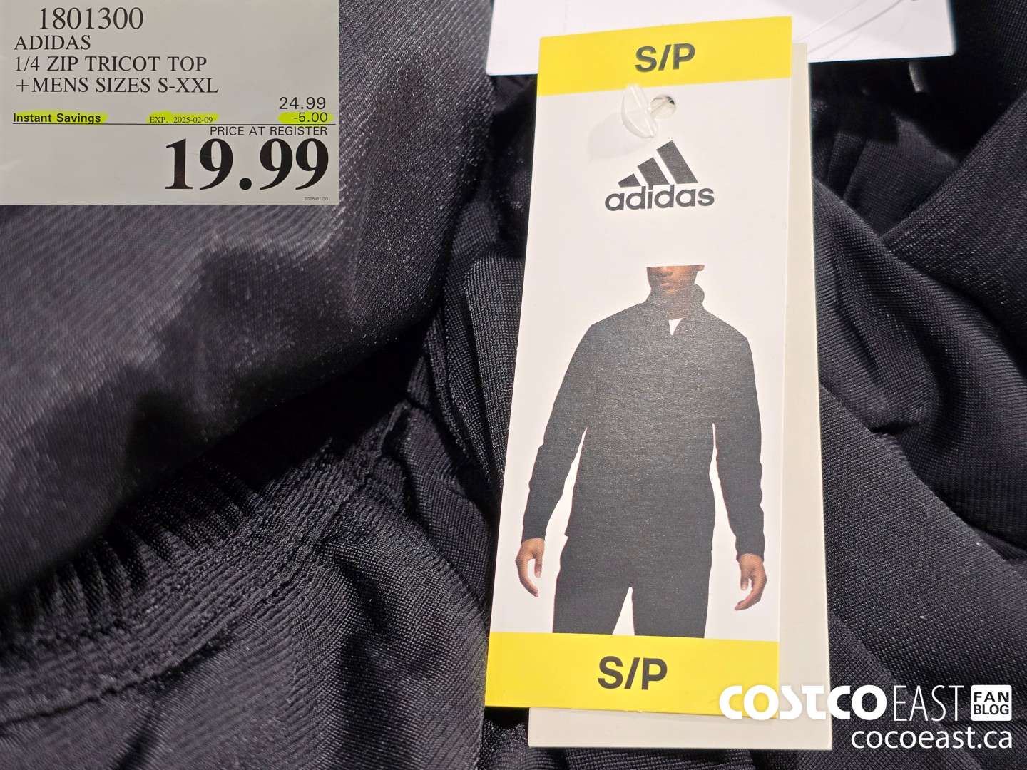 1801300 ADIDAS 1/4 ZIP TRICOT TOP + MENS SIZES S-XXL ($5.00 INSTANT SAVINGS EXPIRES ON 2025-02-09) $19.99