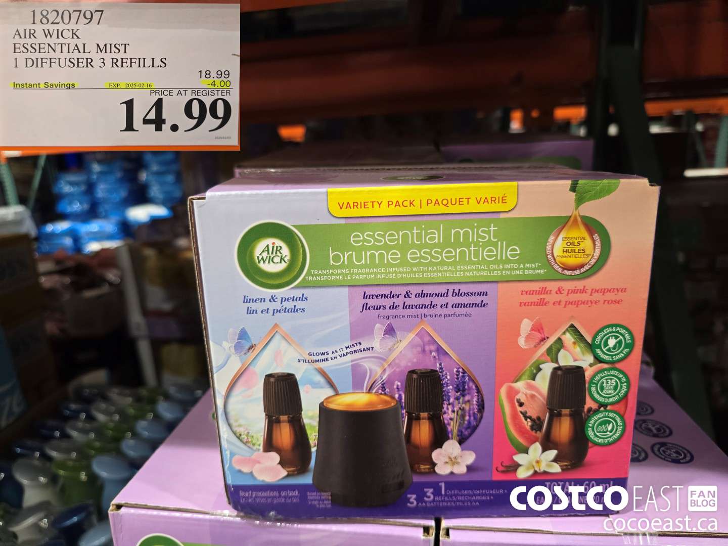 1820797 AIR WICK ESSENTIAL MIST 1 DIFFUSER 3 REFILLS ($4.00 INSTANT SAVINGS EXPIRES ON 2025-02-16) $14.99