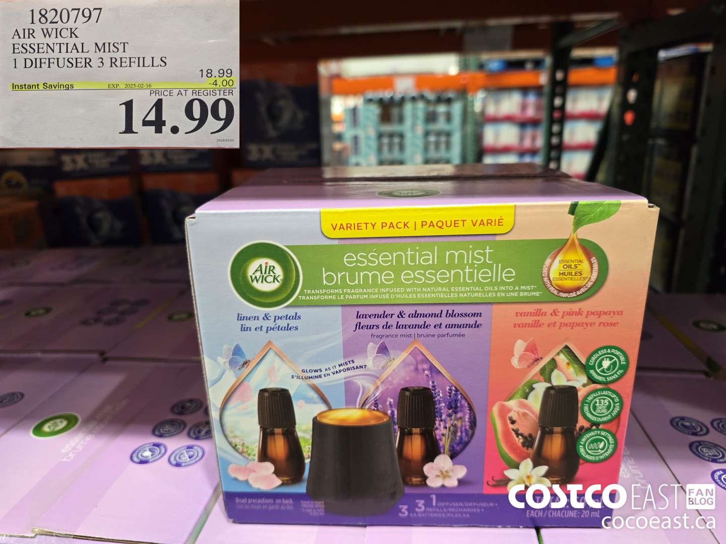 1820797 AIR WICK ESSENTIAL MIST 1 DIFFUSER 3 REFILLS ($4.00 INSTANT SAVINGS EXPIRES ON 2025-02-16) $14.99