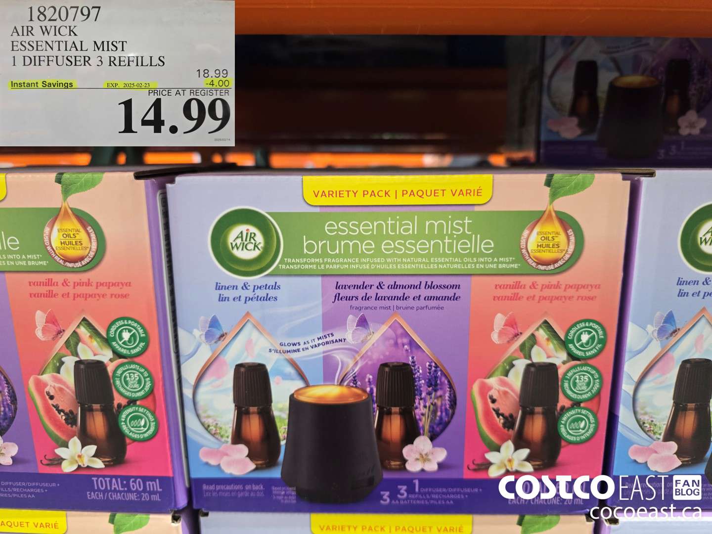 1820797 AIR WICK ESSENTIAL MIST 1 DIFFUSER 3 REFILLS ($4.00 INSTANT SAVINGS EXPIRES ON 2025-02-16) $14.99