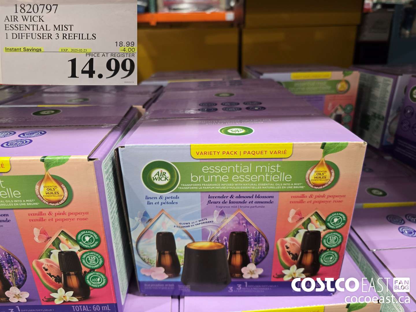 1820797 AIR WICK ESSENTIAL MIST 1 DIFFUSER 3 REFILLS ($4.00 INSTANT SAVINGS EXPIRES ON 2025-02-23) $14.99