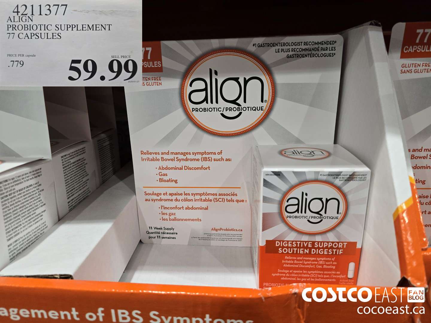 4211377 ALIGN PROBIOTIC SUPPLEMENT 77 CAPSULES $59.99