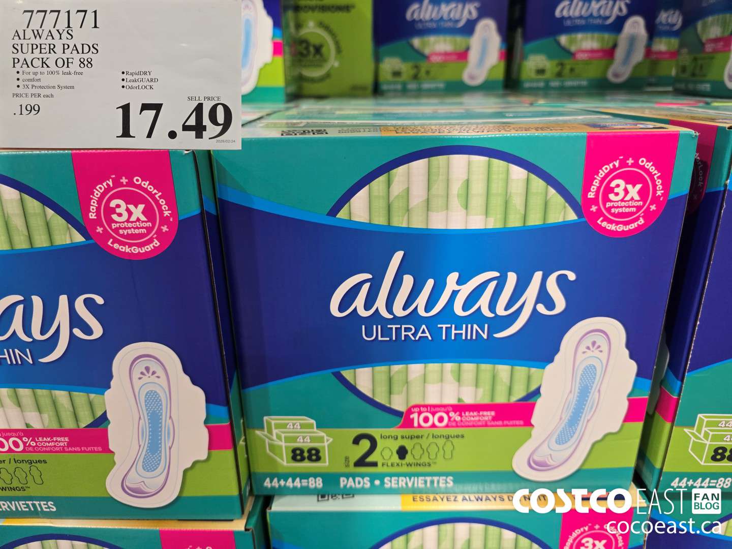 777171 ALWAYS SUPER PADS PACK OF 88 $17.49