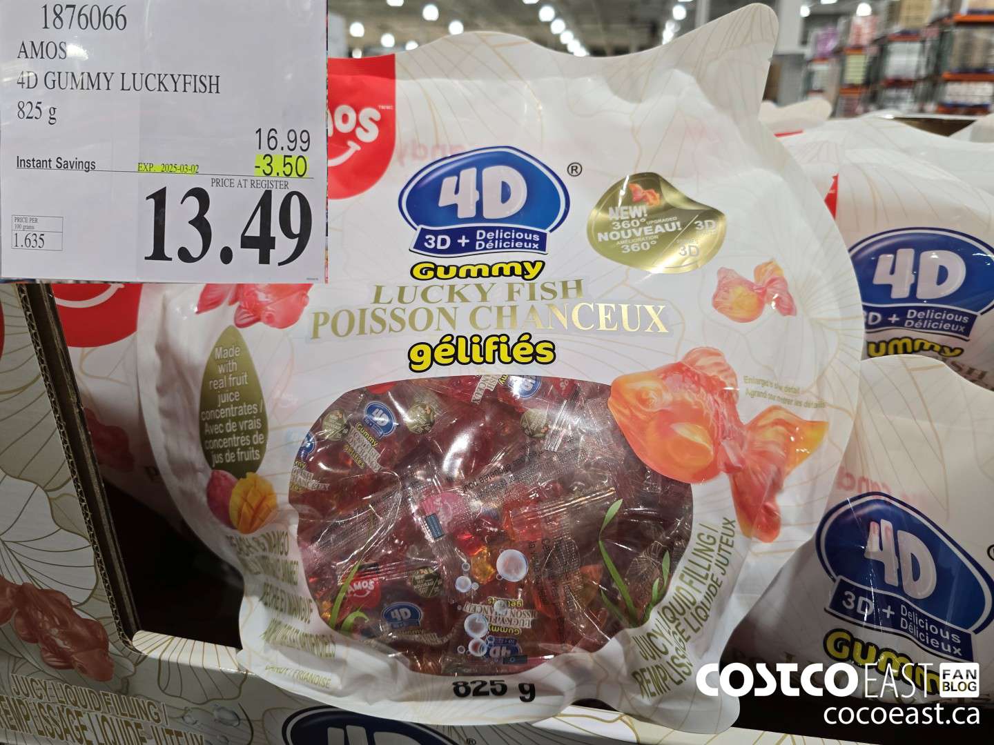 1876066 AMOS 4D GUMMY LUCKYFISH 825 g ($3.50 INSTANT SAVINGS EXPIRES ON 2025-03-02) $13.49