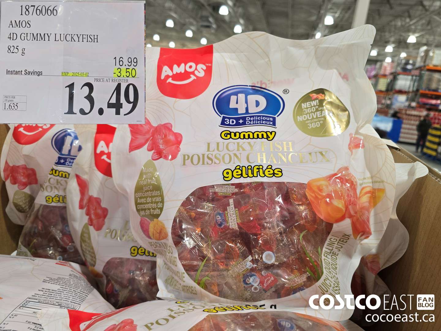 1876066 AMOS 4D GUMMY LUCKYFISH 825 g ($3.50 INSTANT SAVINGS EXPIRES ON 2025-03-02) $13.49