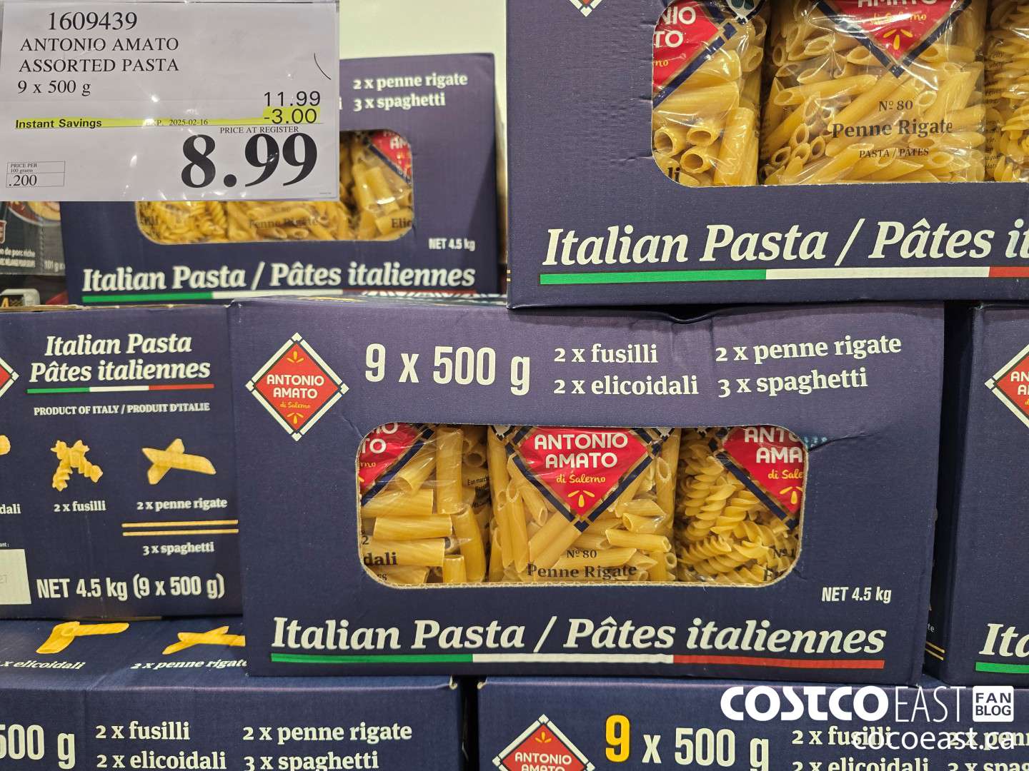 1609439 ANTONIO AMATO ASSORTED PASTA 9 x 500 g ($3.00 INSTANT SAVINGS EXPIRES ON 2025-02-16) $8.99