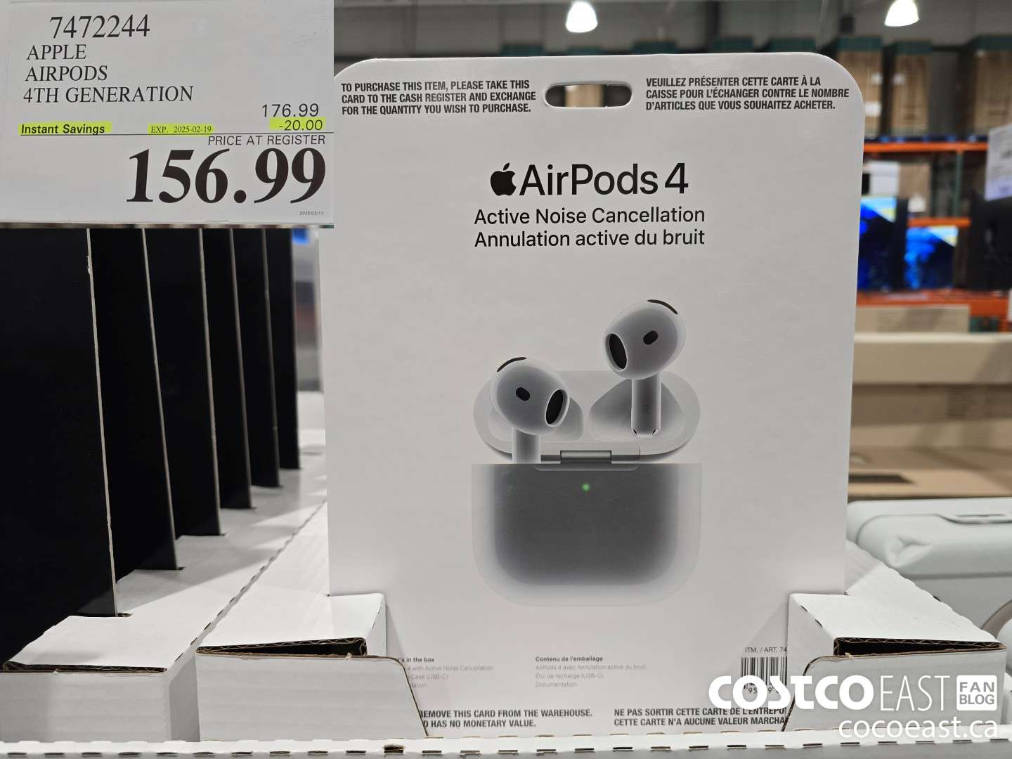 7472244 APPLE AIRPODS 4TH GENERATION ($20.00 INSTANT SAVINGS EXPIRES ON 2025-02-19) $156.99