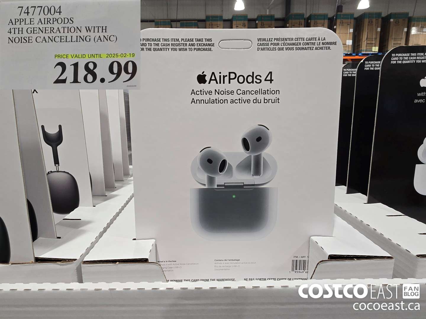 7477004 APPLE AIRPODS 4TH GENERATION WITH NOISE CANCELLING (ANC) $218.99