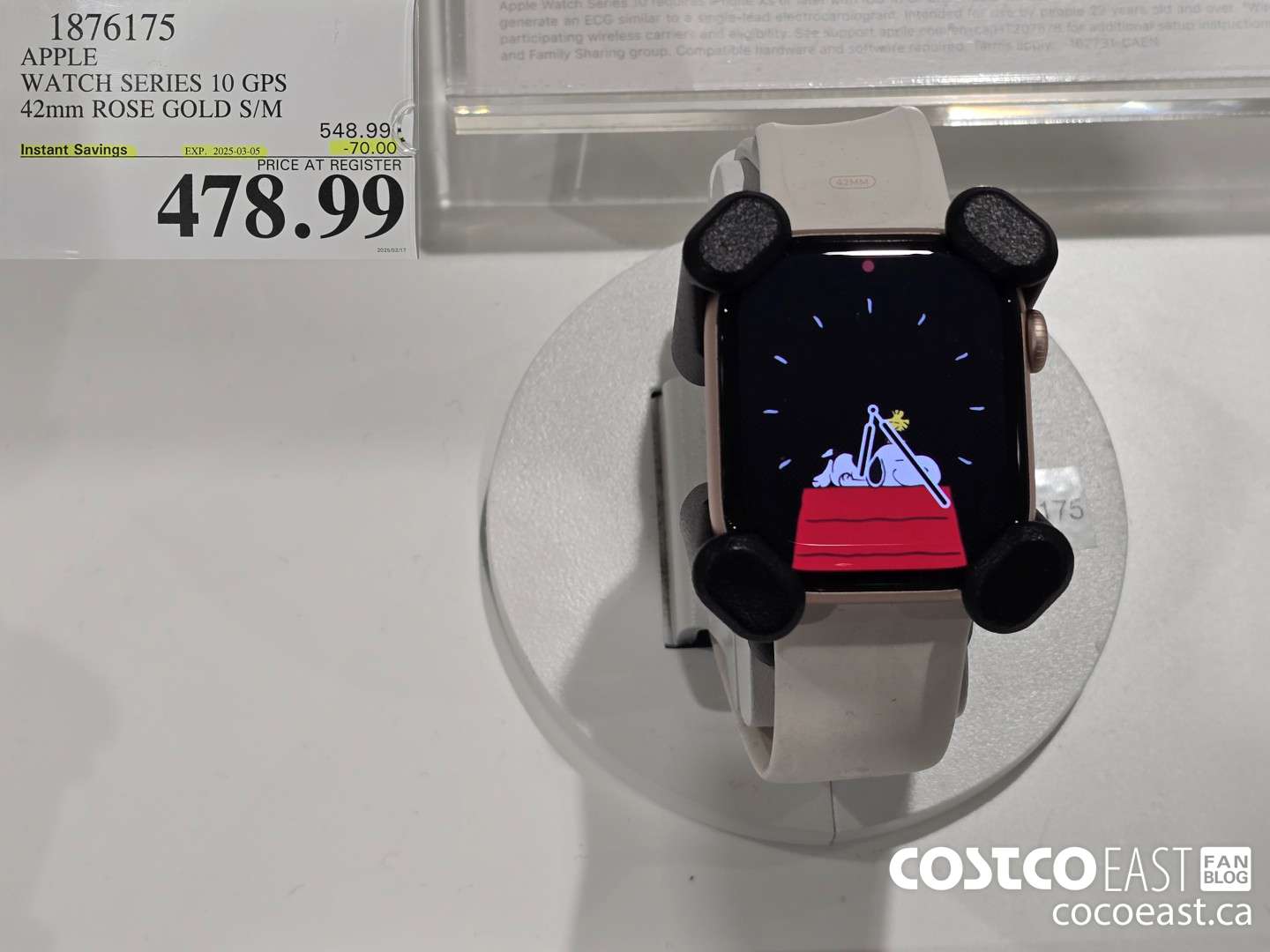 1876175 APPLE WATCH SERIES 10 GPS 42mm ROSE GOLD S/M ($70.00 INSTANT SAVINGS EXPIRES ON 2025-03-05) $478.99