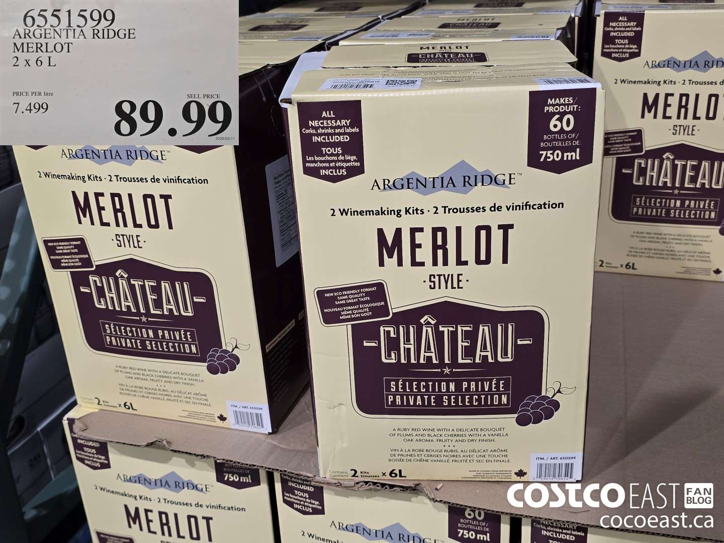 6551599 ARGENTIA RIDGE MERLOT 2 x 6 L $89.99