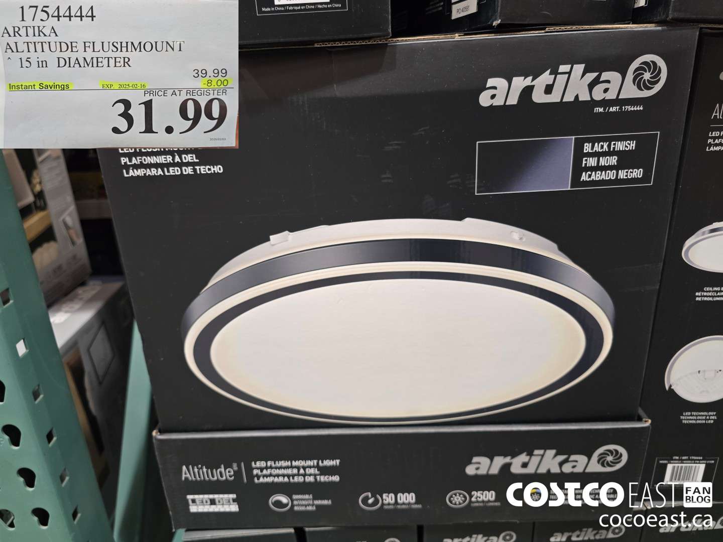 1754444 ARTIKA ALTITUDE FLUSHMOUNT 15IN. DIAMETER ($8.00 INSTANT SAVINGS EXPIRES ON 2025-02-16) $31.99