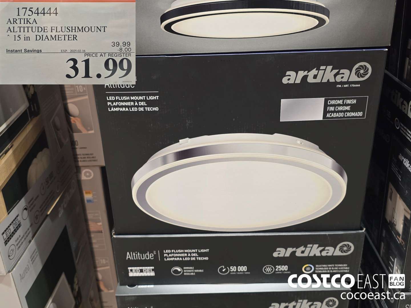 1754444 ARTIKA ALTITUDE FLUSHMOUNT 15IN. DIAMETER ($8.00 INSTANT SAVINGS EXPIRES ON 2025-02-16) $31.99