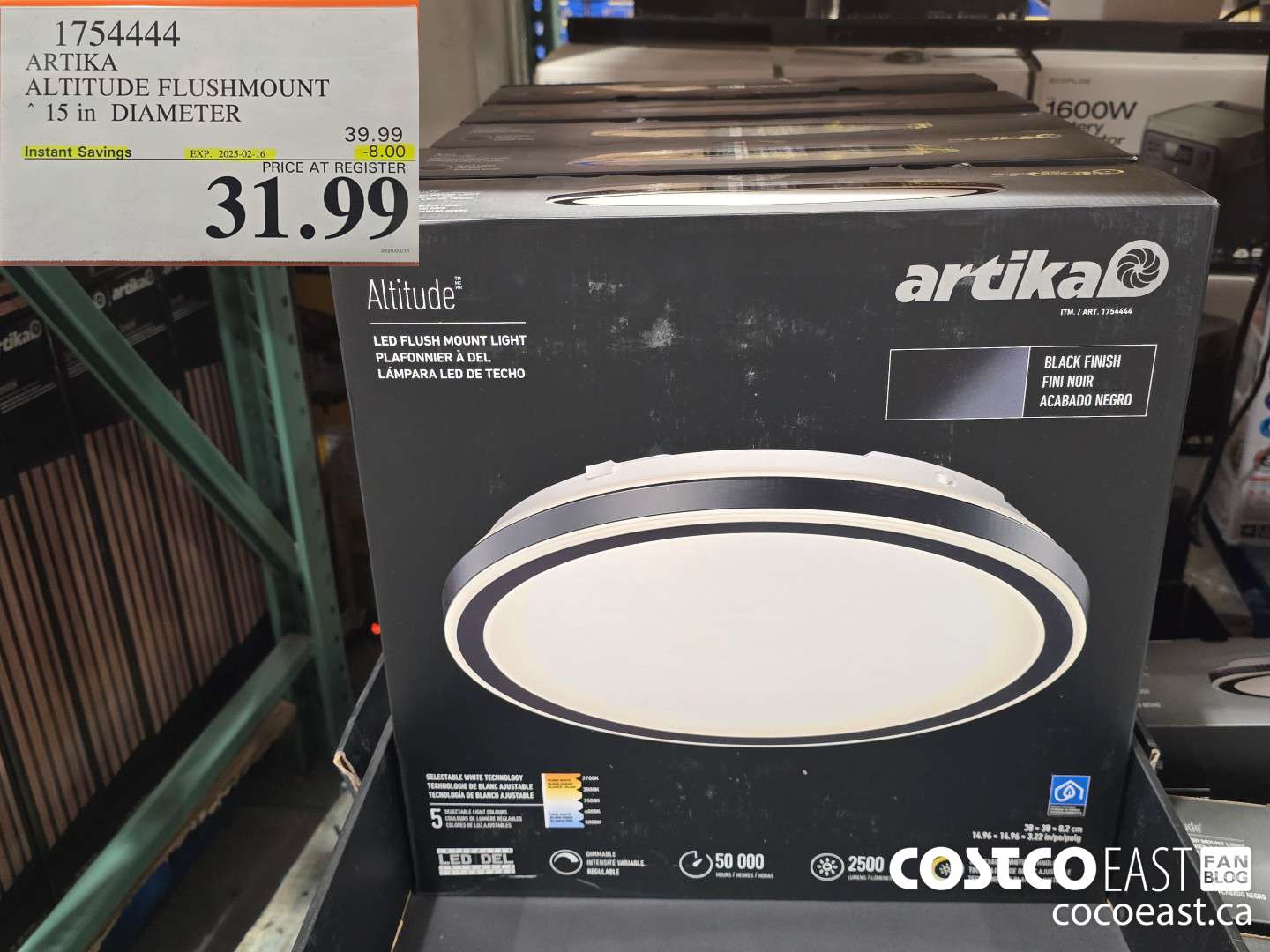 1754444 ARTIKA ALTITUDE FLUSHMOUNT 15IN. DIAMETER ($8.00 INSTANT SAVINGS EXPIRES ON 2025-02-16) $31.99