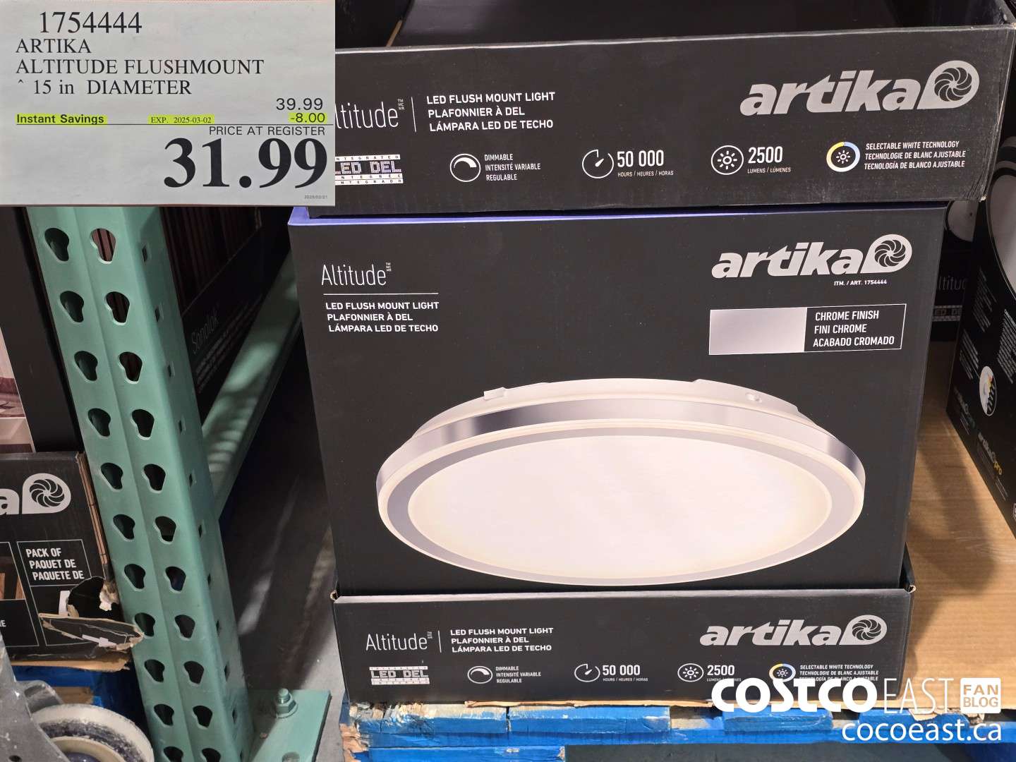 1754444 ARTIKA ALTITUDE FLUSHMOUNT 15IN. DIAMETER ($8.00 INSTANT SAVINGS EXPIRES ON 2025-03-02) $31.99