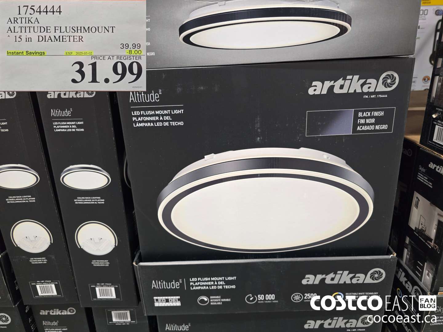1754444 ARTIKA ALTITUDE FLUSHMOUNT 15IN. DIAMETER ($8.00 INSTANT SAVINGS EXPIRES ON 2025-03-02) $31.99