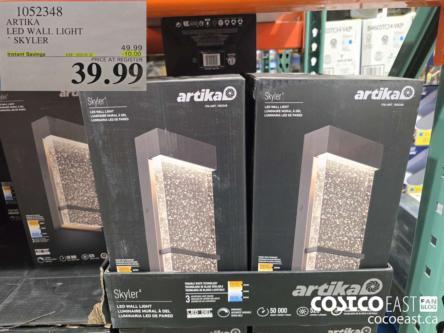 1052348 ARTIKA LED WALL LIGHT SKYLER ($10.00 INSTANT SAVINGS EXPIRES ON 2025-02-23) $39.99