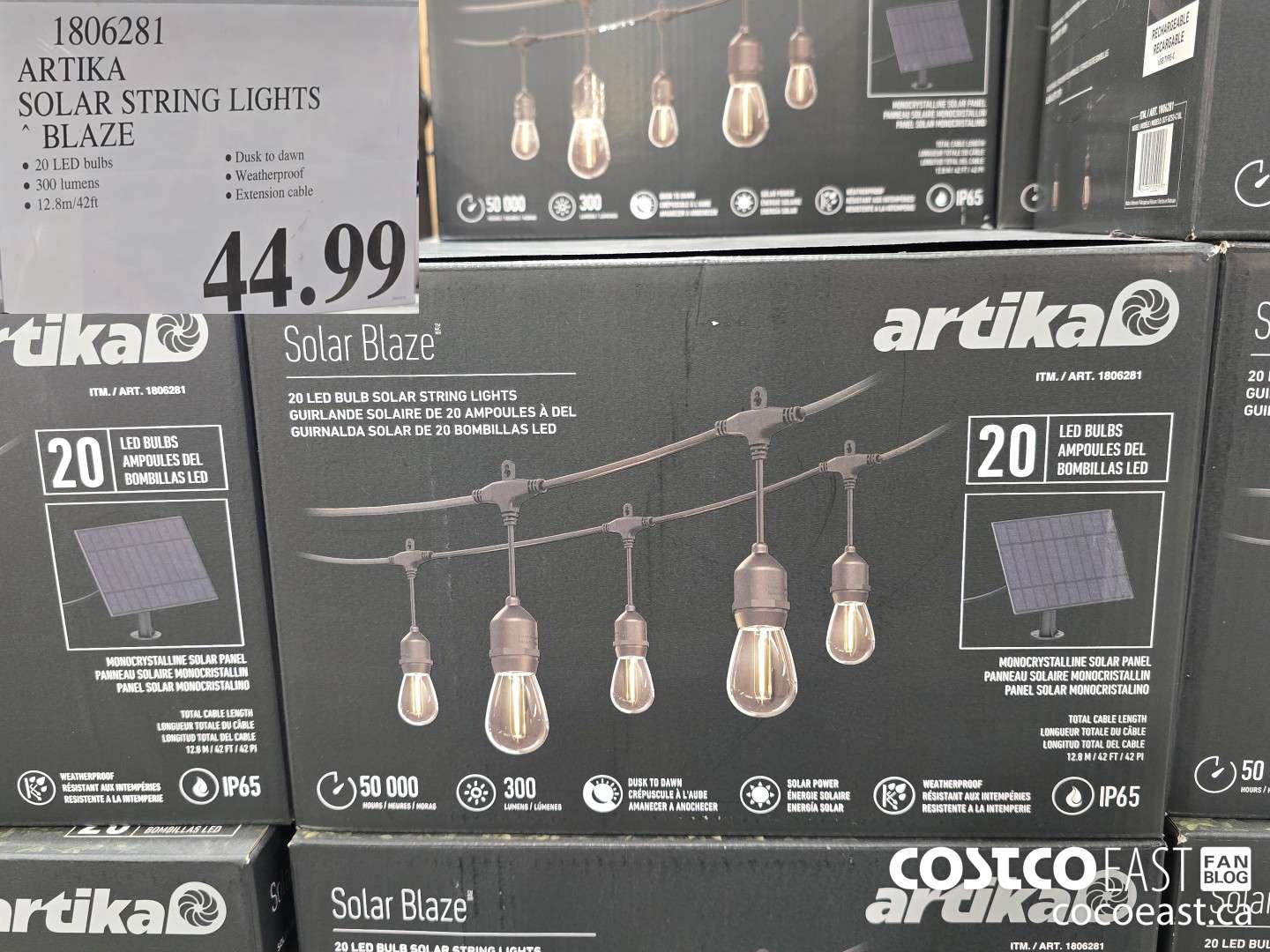 1806281 ARTIKA SOLAR STRING LIGHTS BLAZE $44.99