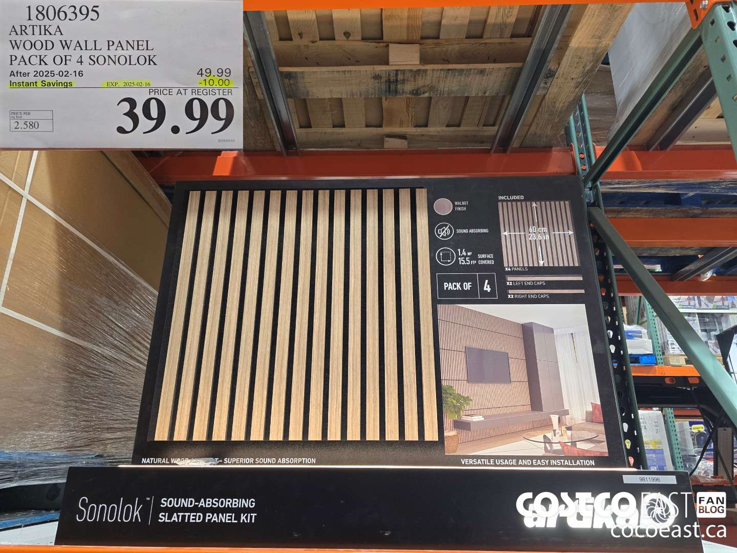 1806395 ARTIKA WOOD WALL PANEL PACK OF 4 SONOLOK ($10.00 INSTANT SAVINGS EXPIRES ON 2025-02-16) $39.99