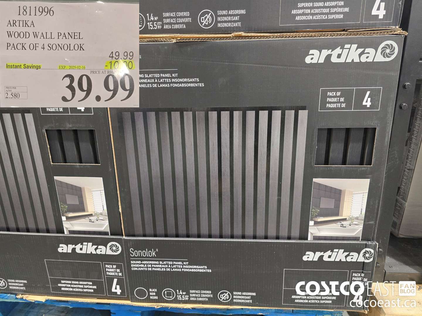 1811996 ARTIKA WOOD WALL PANEL PACK OF 4 SONOLOK ($10.00 INSTANT SAVINGS EXPIRES ON 2025-02-16) $39.99