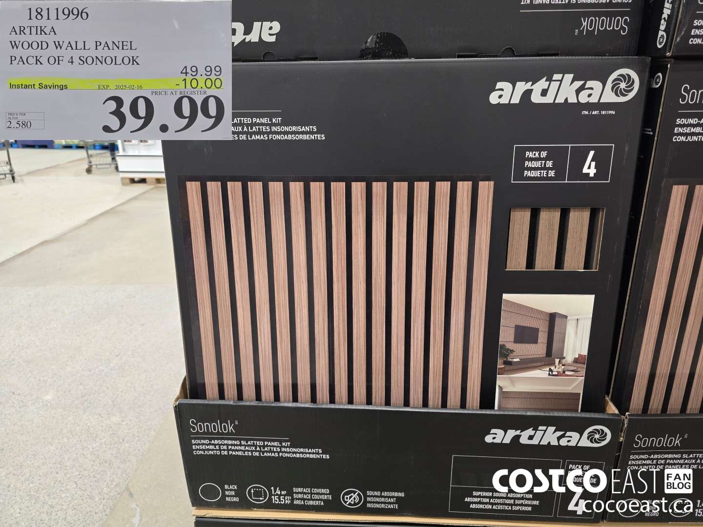 1811996 ARTIKA WOOD WALL PANEL PACK OF 4 SONOLOK ($10.00 INSTANT SAVINGS EXPIRES ON 2025-02-16) $39.99