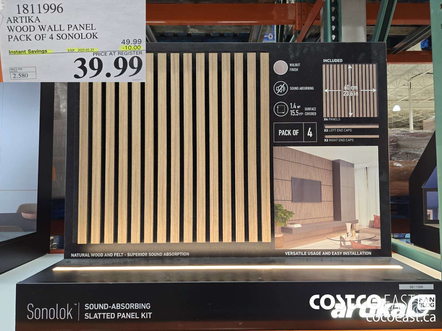 1811996 ARTIKA WOOD WALL PANEL PACK OF 4 SONOLOK ($10.00 INSTANT SAVINGS EXPIRES ON 2025-02-23) $39.99