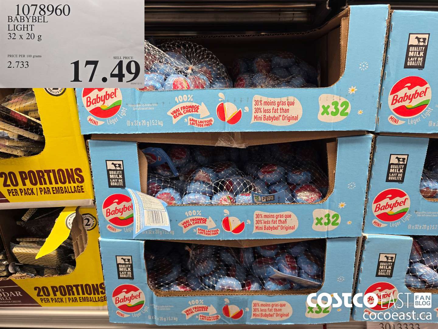 1078960 BABYBEL LIGHT 32 X 20g $17.49